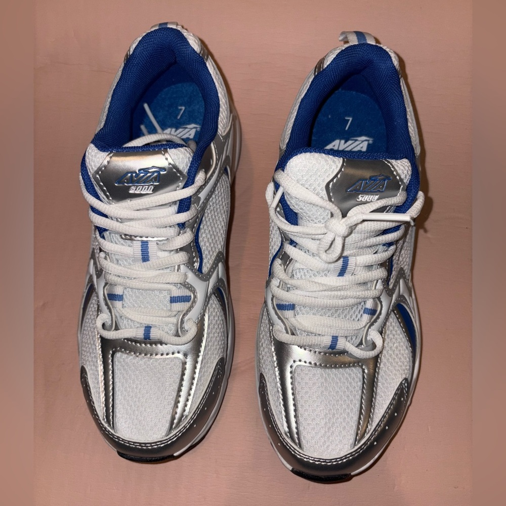 Avia' Women White and Blue Sneakers